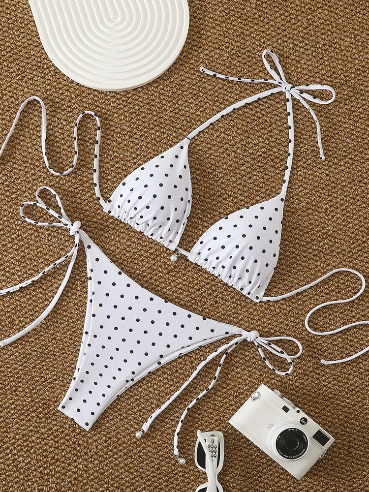 Maillot de bain 2 pièces Pois Plume