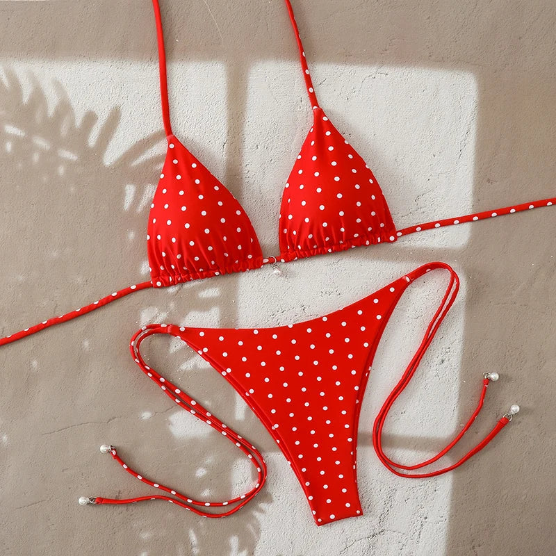 Maillot de bain 2 pièces Pois Plume