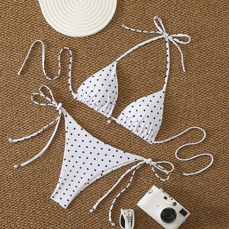 Maillot de bain 2 pièces Pois Plume