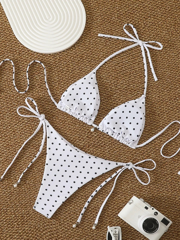 Maillot de bain 2 pièces Pois Plume