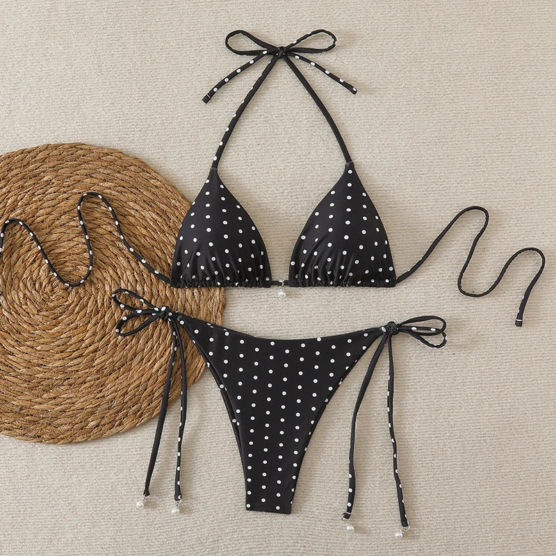 Maillot de bain 2 pièces Pois Plume